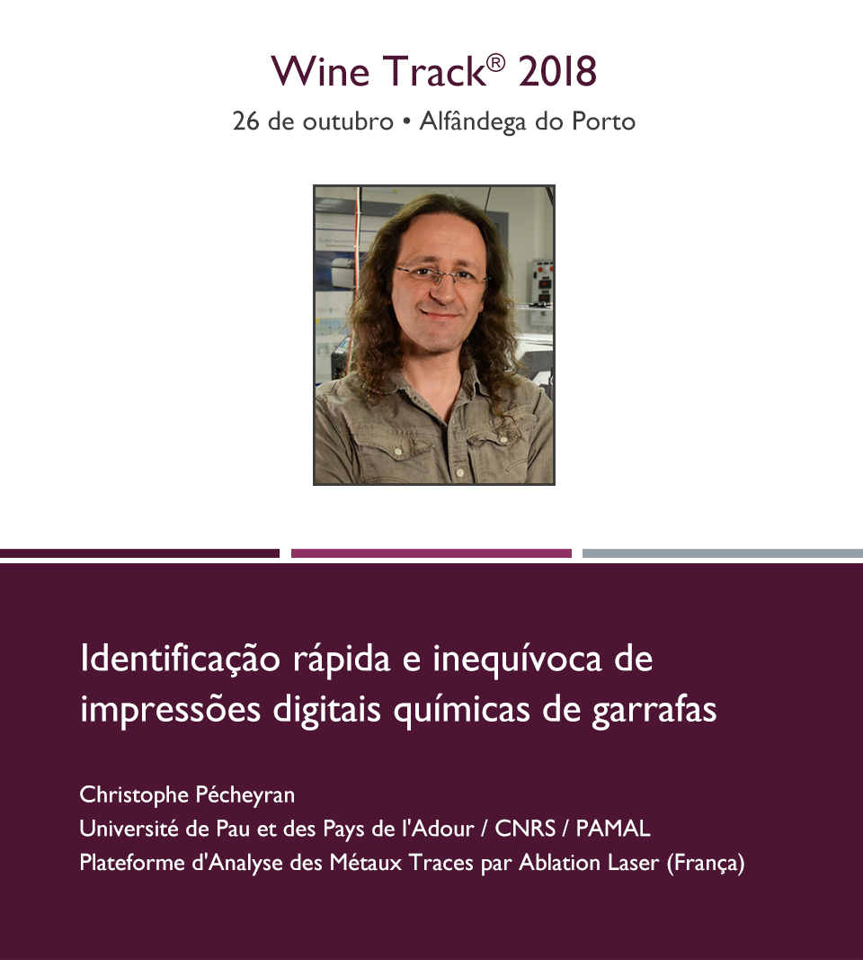 alabe_pt's tweet photo. Christophe Pécheyran vai falar no #winetrack2018 sobre impressões digitais químicas de garrafas de vinho. ➡️ Últimas vagas disponíveis! Inscreva-se até segunda-feira, ao meio-dia, em https://t.co/QcH1MjrNa0 https://t.co/jA7ZwHisLw