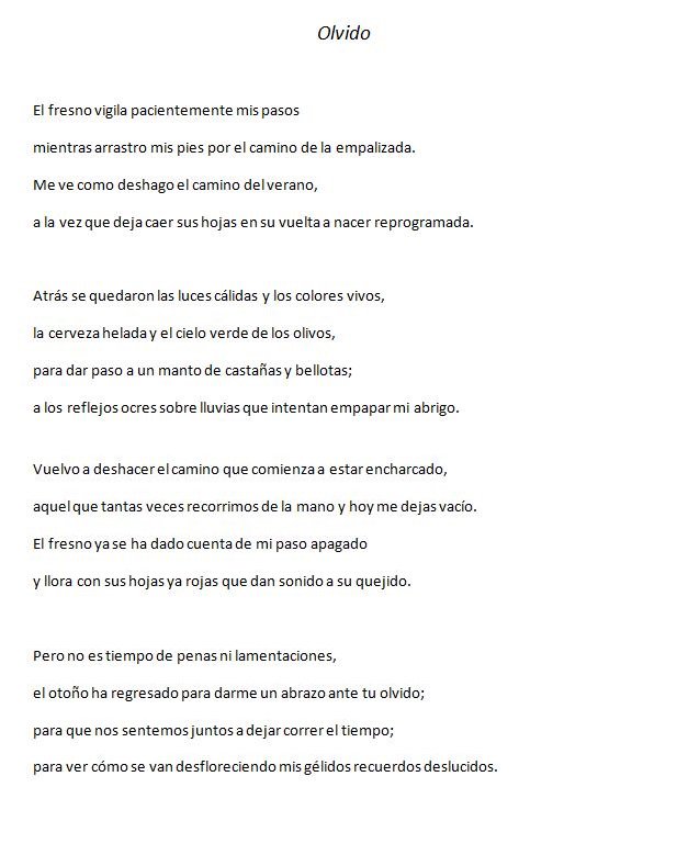 CarlosManuelRG's tweet photo. Ahí va mi participación para el concurso de #poesía de @zendalibros sobre #otoño: Olvido. https://t.co/TCjS3sbzr1