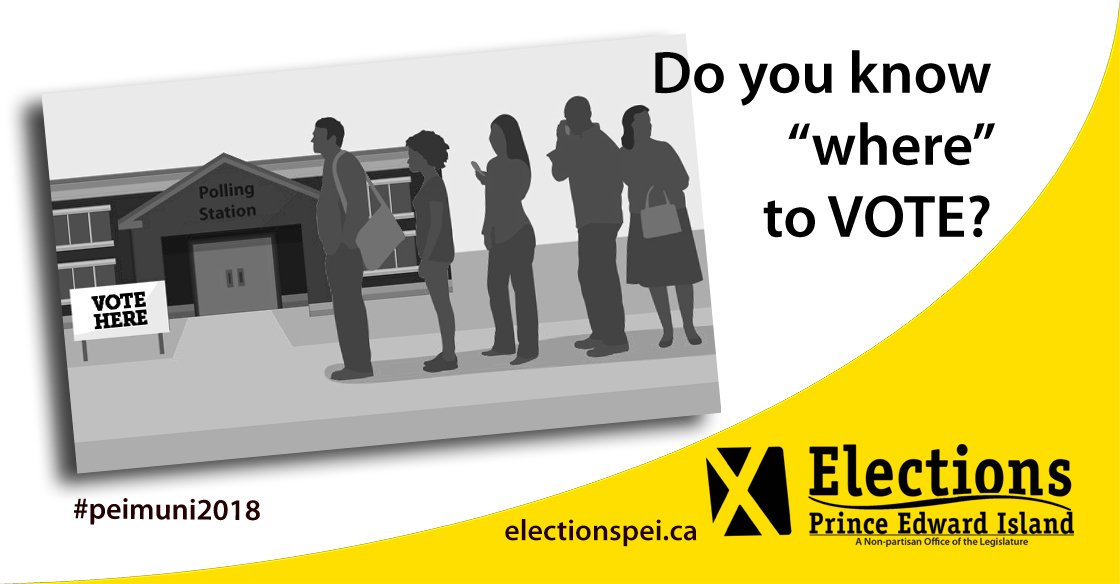 ElectionsPEI's tweet photo. If you're wondering where you will vote in the Municipal Election, watch for your Voter Information Card #VIC in the mail this week, or visit our website for all the details. https://t.co/75ozs9zChY #peimuni2018 #peipoli #pei #WhereToVote https://t.co/kZUVFgi85M