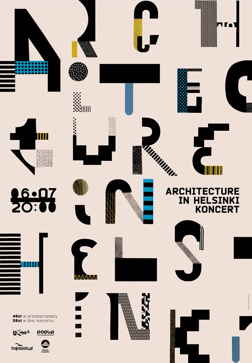 ShowTrialStudio's tweet photo. Aleksandra Niepsuj – Architecture in Helsinki Koncert @DesignMuseum #fontsunday #modularfonts https://t.co/bGRj1fAIM2