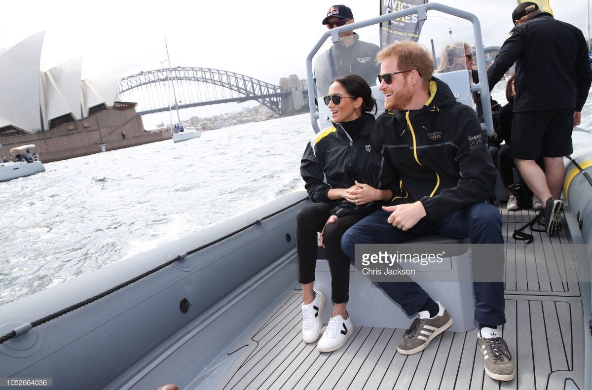rjmyers's tweet image. Excited phone call from the missus while in Australia to tell me she owns the same pair of trainers as the #DuchessofSussex. Peak fan-girling #RoyalTourAustralia #HarryandMeghan #IG2018 
📷 @ChrisJack_Getty