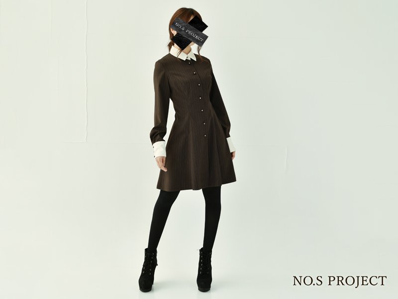 NO.S PROJECT ストライプシャツワンピース-