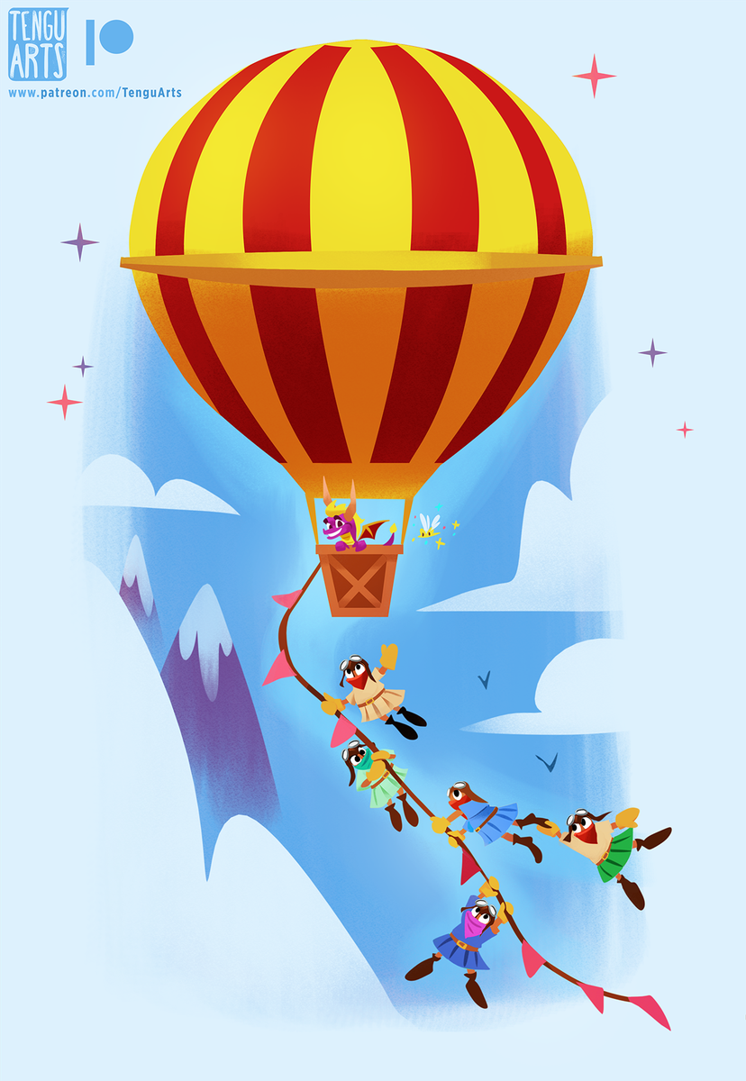 Tengu_Arts's tweet photo. #30DaysOfSpyro #7
The balloonist's are the unsung heroes of Spyro 1.
#Spyro #ClassicSpyro #SpyroReignitedTrilogy #Balloonist #FanArt #Art #Illustration https://t.co/wCpqvJ6n3K