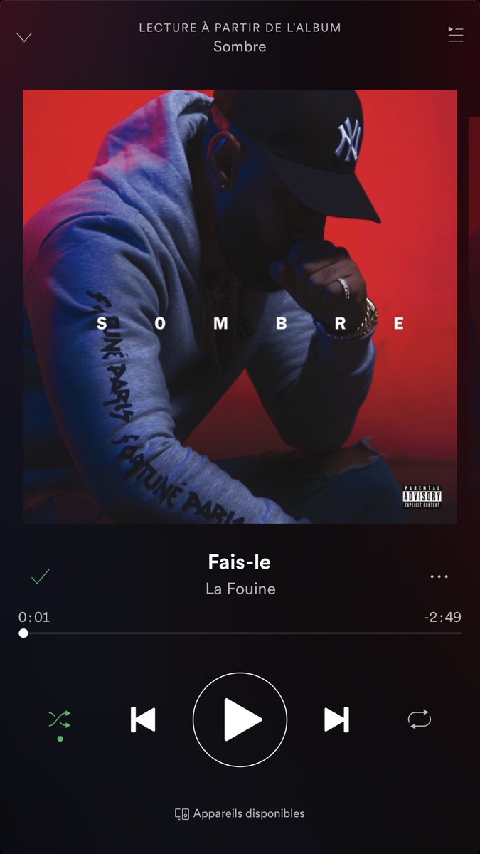lafouine78's tweet image. Le son qui m’enjaille le plus en ce moment c’est Fait-Le 🔥🔥 et vous la famille ? Envoyez-moi un screen de votre son du moment dans ma Double Mixtape 
S O M B R E avec le Hashtag #LAFOUINESOMBRE @spotifyfrance