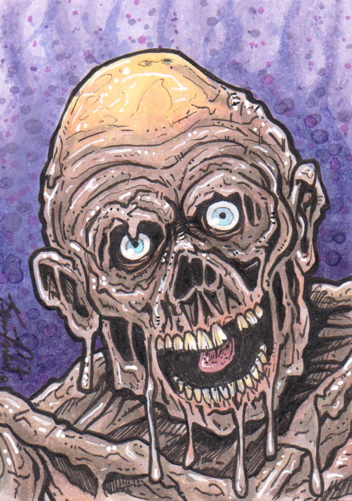 KevinPWest23's tweet photo. Day 20: Tar-Man #Inktober2018 #Monstober2018 #Horror #Scary #Creepy #Ink #Copic #GellyRoll #ArtCards #TradingCards #SketchCards #ReturnOfTheLivingDead #TarMan #Zombies #Toxic #DanOBannon #AllanTrautman #Crematorium #Punk #Party #Brains #Cemetery #Trash #45Grave #F_Hashtags https://t.co/uYbOvE7wAH