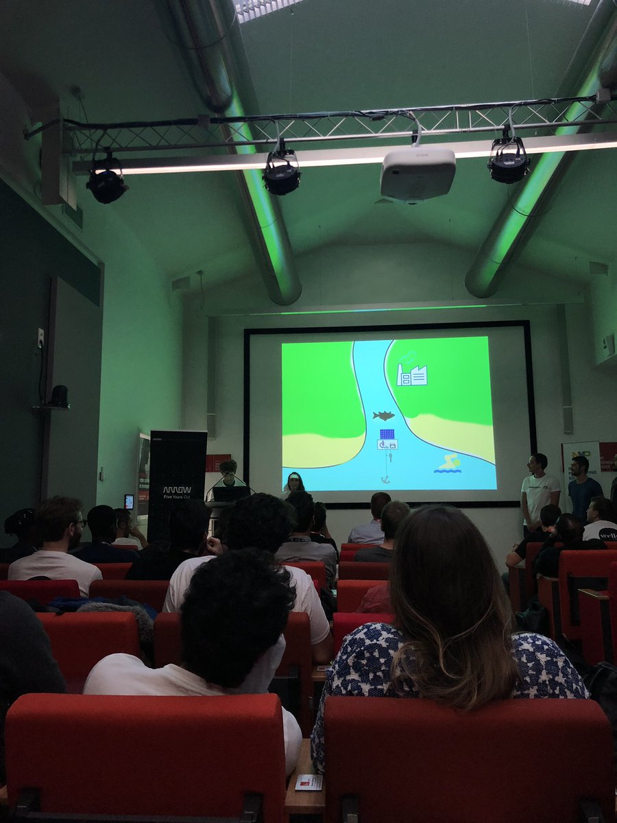 Start_emlyon's tweet photo. Premier pitch ! Nemosafe propose un robot nomade de nettoyage et d’analyse des eaux #SWRoboticsAi https://t.co/8e5q9tI8TF