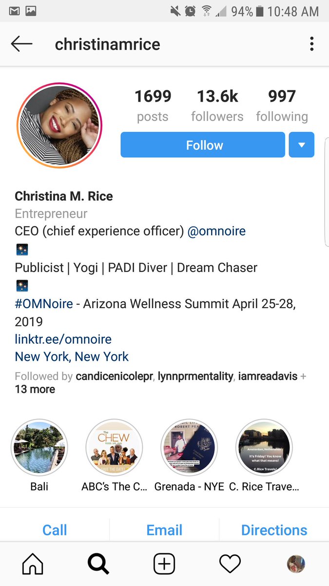 Christina M. Rice IG: christinamriceCEO (Chief Experience Officer) at Omnoire: A wellness Community for women of colorPublicist