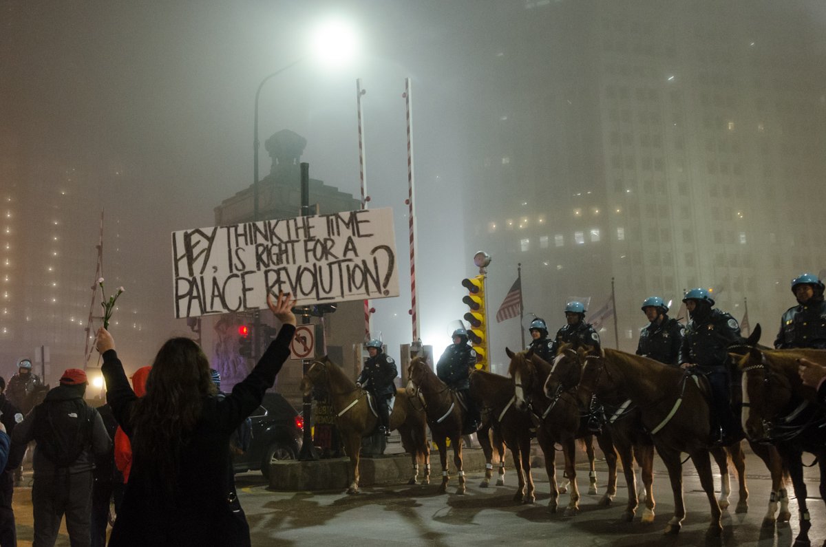 A shot from the Inauguration Day protest in downtown Chicago. 
#protestphoto #streetphotography #chicago #downtown #protest #resist #photooftheday #jonikatphoto