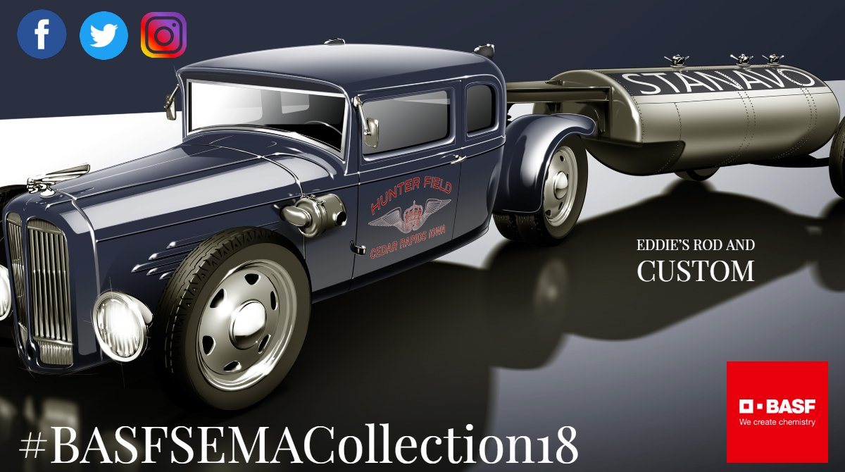 RefinishNews's tweet photo. Be sure to follow #BASFSEMACollection18 to find out the location of your favorite builders and see the finish that outshines the competition! #SEMA18 #SEMA #BASF #BASFRefinish #Glasurit #RM #Limco #Norbin #RoadtoSEMA #BASFSEMACollection @eddieshotrod https://t.co/3RZQ3vsVBA