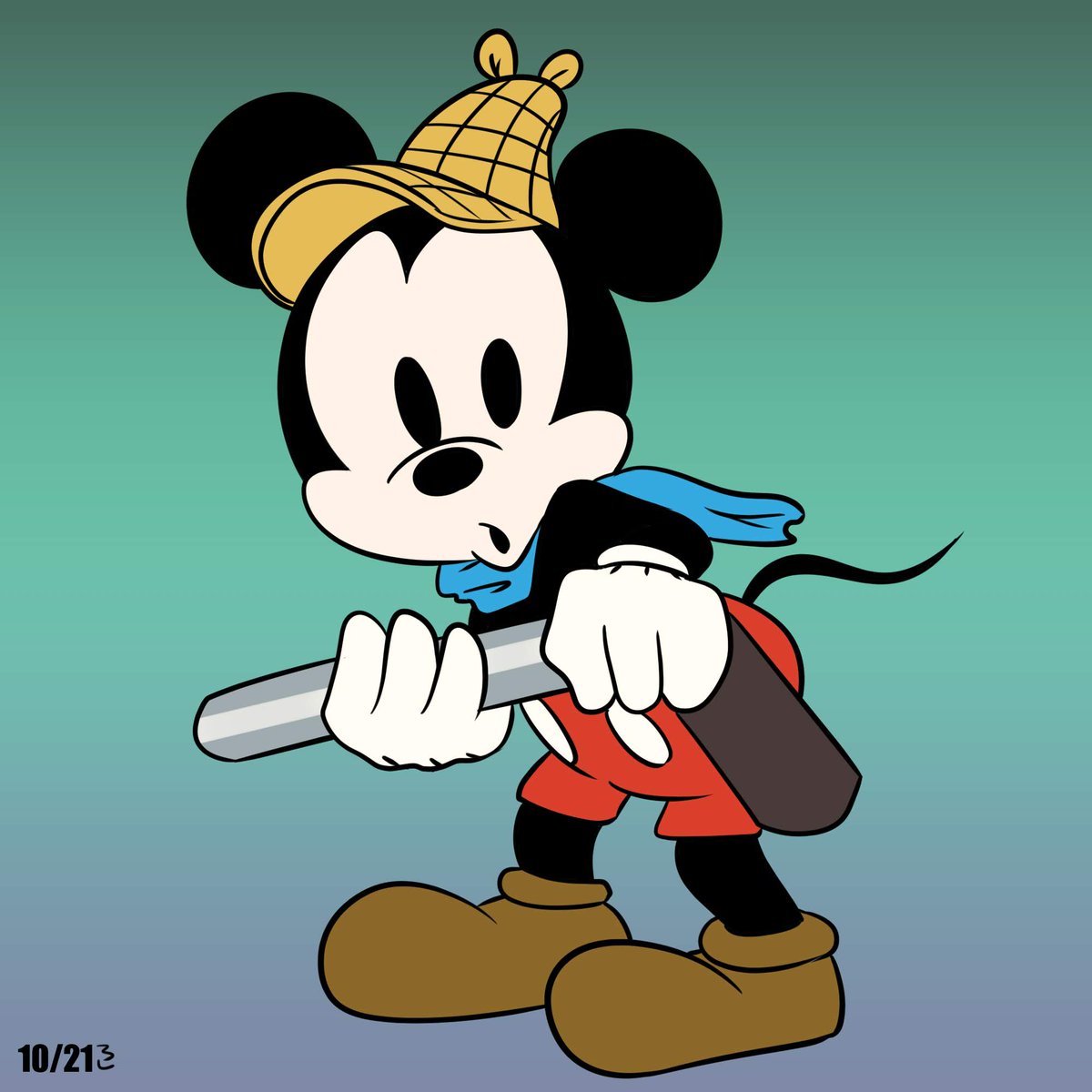 絵描きが贈るミッキー90周年おめでとう ミッキーのお化け退治 残り27日 唯一無二のてつし クリエイターの住みやすい世界へ のイラスト