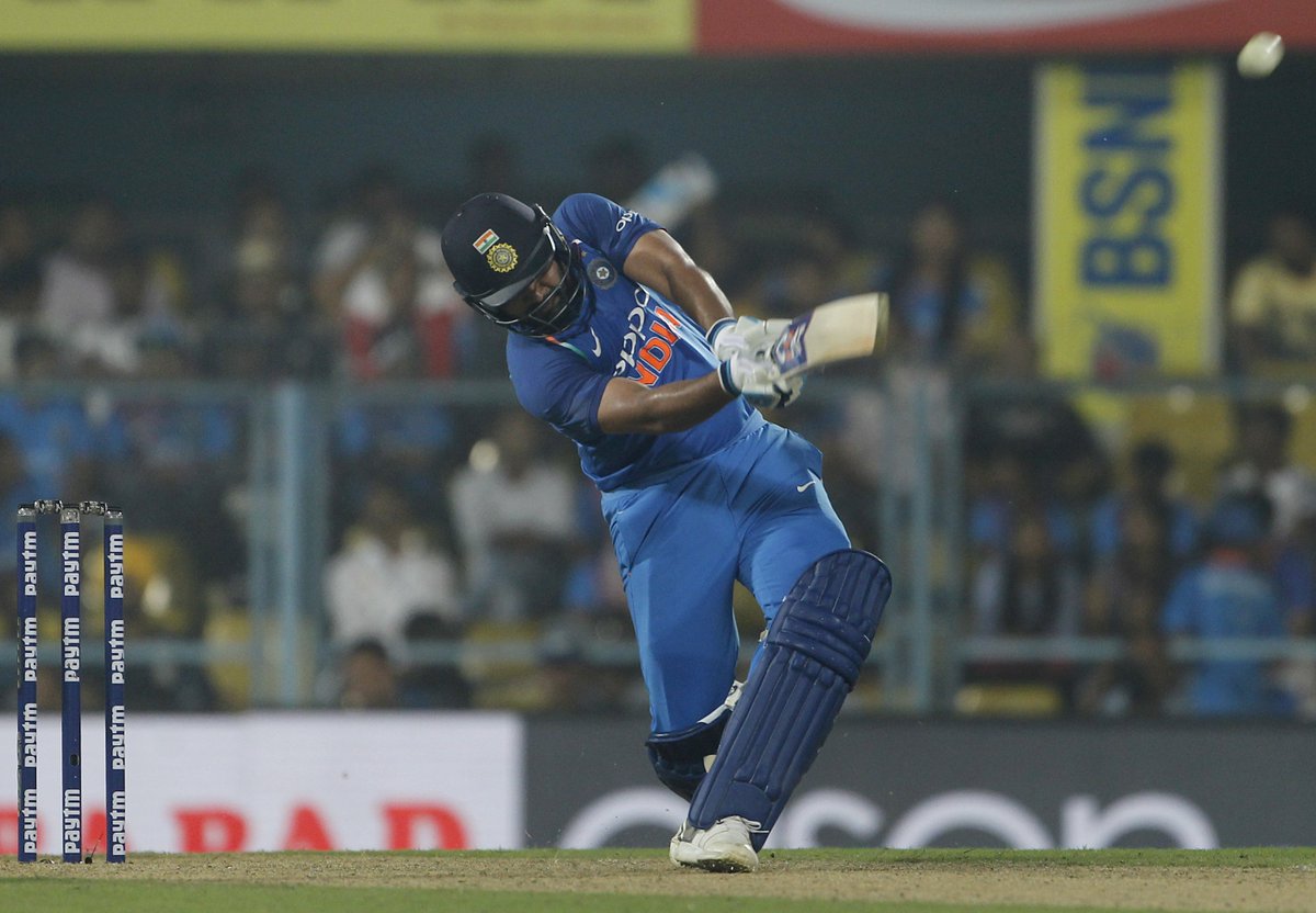 BCCI's tweet photo. Rohit Sharma finishes off things in style. 

#TeamIndia win by 8 wickets. @ImRo45 remains unbeaten on 152.

#INDvWI https://t.co/axXPZkGrQ7