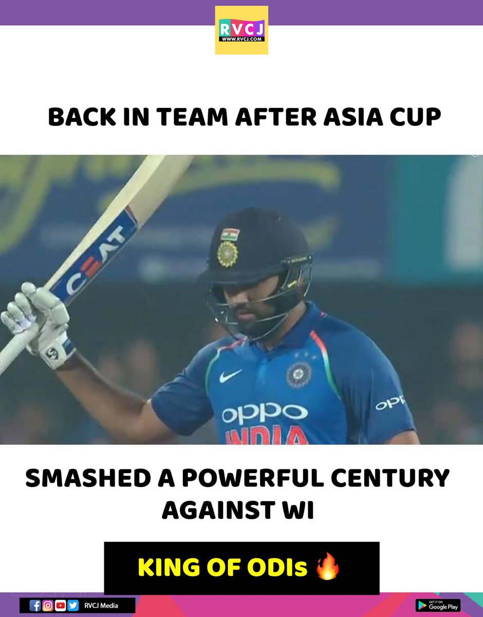 RVCJ_FB's tweet photo. Rohit Sharma becomes the first cricketer in the world to score 150+ runs in an innings six times in ODI history.
#INDvWI https://t.co/O8b0NaELKt