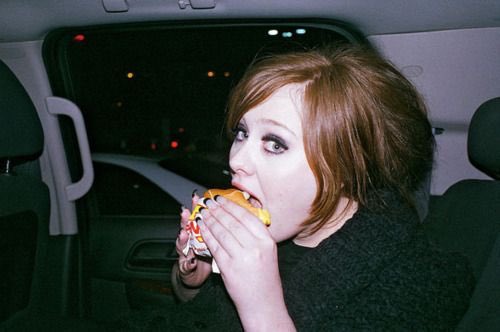 adeleactivities's tweet image. Adele eating an In-N-Out burger