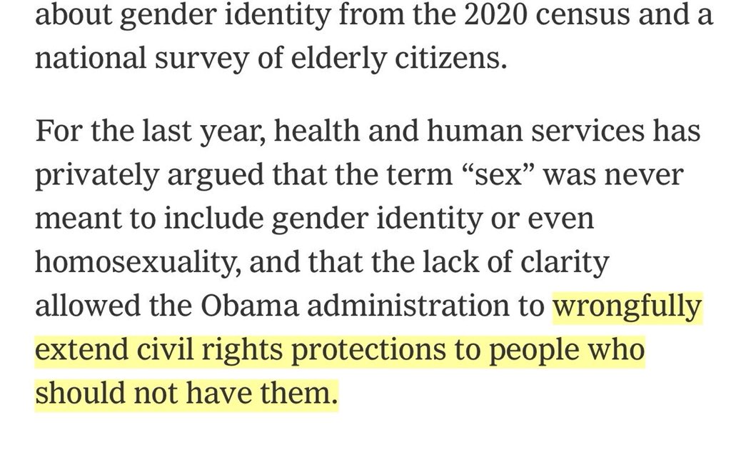 LaurakBuzz's tweet image. The Trump administration believe that to protect trans rights is to “wrongfully extend civil rights protects to people who should not have them”.