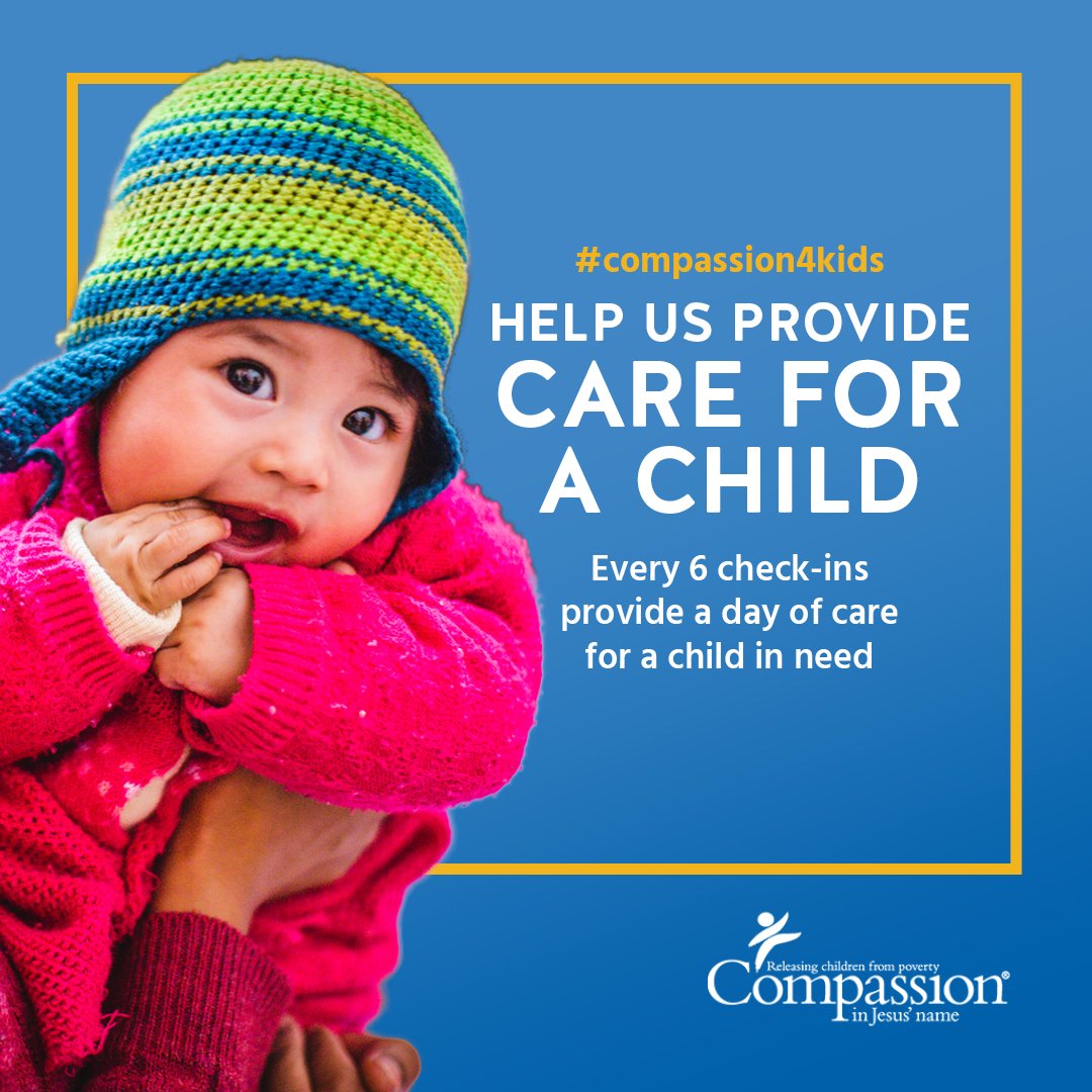 newgardenchurch's tweet photo. Go ahead and check-in with us on Facebook, hit us with a Facebook review, or tag our location on Instagram! It's for a great cause. We are very happy to be partnering with Compassion International this month. #CheckInDoGood #Compassion4Kids https://t.co/aew93Q2Zy6