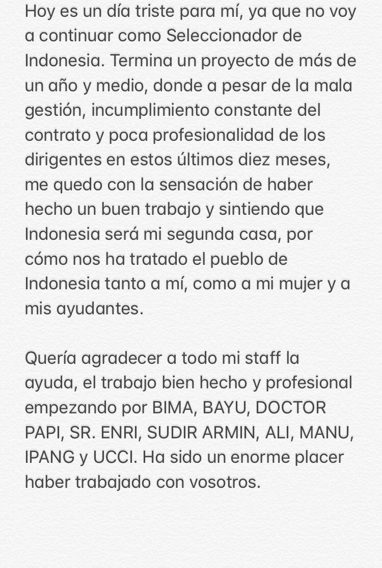 Luismillacoach's tweet photo. GRACIAS INDONESIA! Nunca os olvidare y siempre estaréis en mi corazón 🇮🇩👏🏻 https://t.co/Yi7WB9pulN