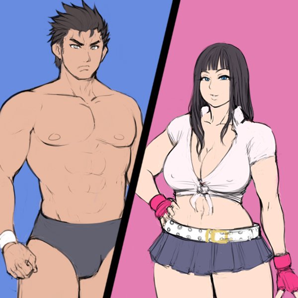 左のマッチョボーイが右のビッチガールにボコボコにされグチョグチョに犯されるCG集になる予定です
FANBOXには全身と設定テキストを掲載してますのでよろしければ。。。 