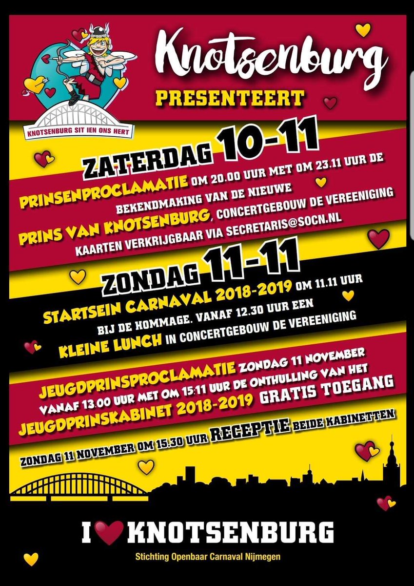 Niet vergeten het Prinsenweekend in uw agenda te noteren!
#knotsenburg #nijmegen #prinsenweekend #concertgebouwdevereeniging #11evande11e #receptie #proclamatie