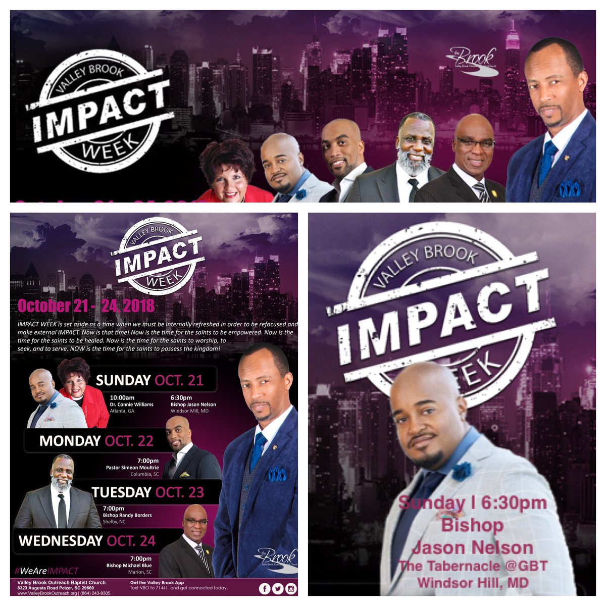 ValleyBrookOBC's tweet photo. #IMPACTWeek2018 continues 2nite 6:30p with Bishop Jason Nelson @pastorjnelson who ministers in both song and preached word, with musical guest @PureNHeartMusic @alpiano81 don’t miss this...Now is the TIME!
#WeAreIMPACT
#WELOVe ❤️
#SpirituallyFocusedAndSociallyEngaged
#VBIMPACT https://t.co/7Oz2pJ0dn1