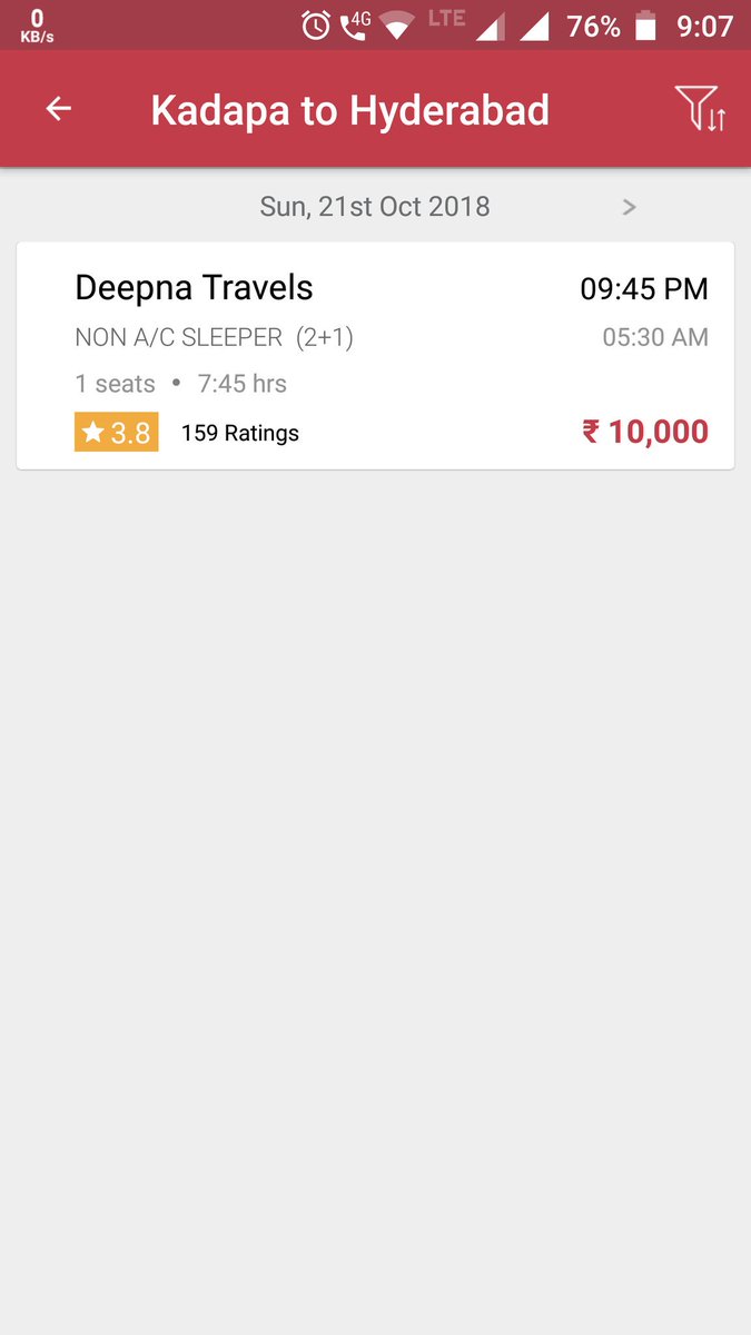 prasanna5252's tweet image. 21st oct 2018 Bus ticket price #kadapa to #Hyderabad 10000 +500GST = 10500
@naralokesh #aptransport #deepnatravels
