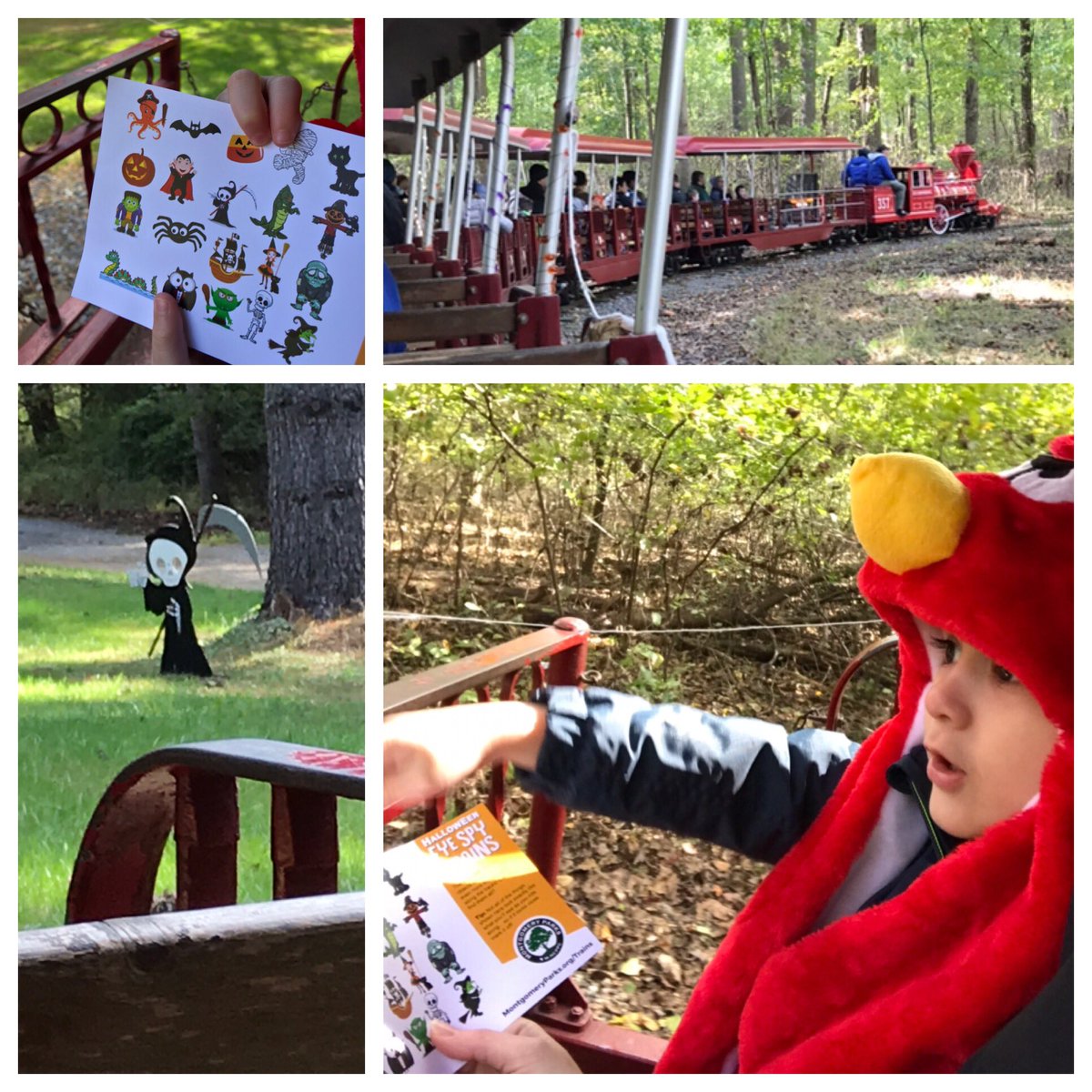 ErinPant's tweet image. Halloween Eye Spy Train was a hit! 🕷🍂💀🎃@MontgomeryParks