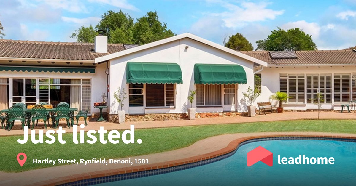 LeadhomeSA's tweet photo. #JustListed #Rynfield #Benoni 🏡🥳😍
Entertain all year round in this spacious 4 bed, 3 bath home! 
Want to see more? 👓 Visit: https://t.co/D4v1hcCEk0 
☎️ or give us a call on 010 590 3088 #Leadhome #RealEstate #OneFlatFee https://t.co/pusYForALO