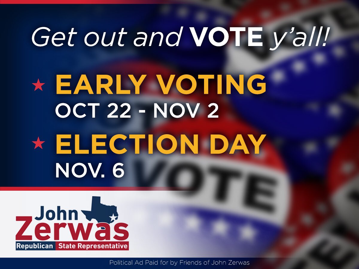 Early voting starts tomorrow. Every vote matters! For Fort Bend County polling locations and early voting schedules please visit: fortbendcountytx.gov/government/dep… 

#txlege #GOTV