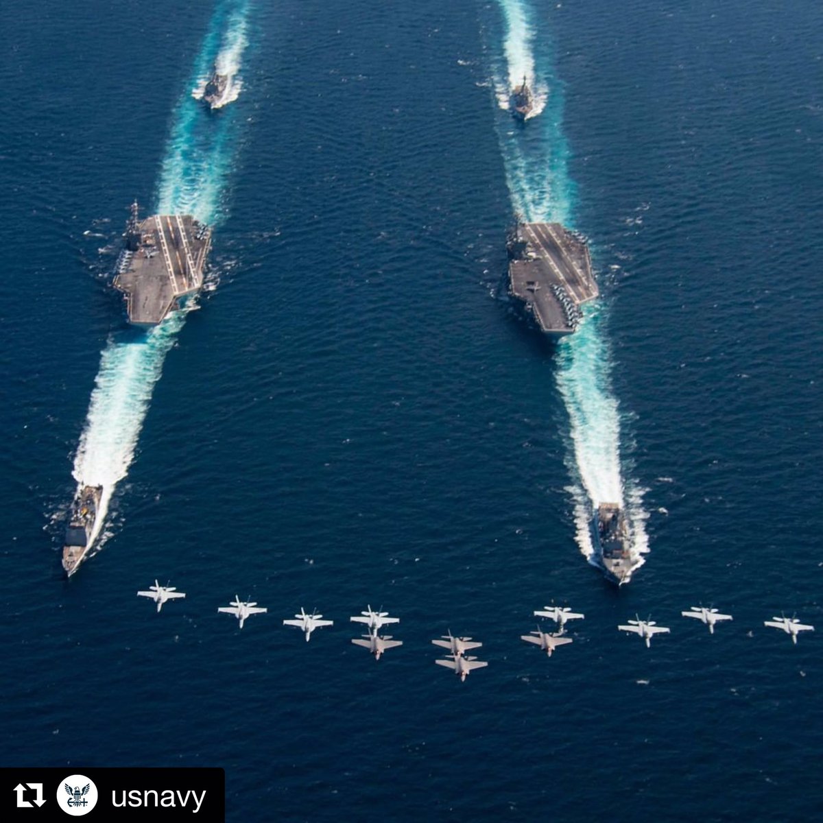 #Repost @USNavy 
・・・
Your #USNavy is always training and ready to answer the nations call. #NavyReadiness
#USSAbrahamLincoln #CVN72  #USSHarrySTruman #CVN75 #USSMason #DDG87 #GoNavy  #LifeAboveTheSea #LifeAtSea #LifeOnTheWater #Military #NavyLife #SeaLife @DeptofDefense