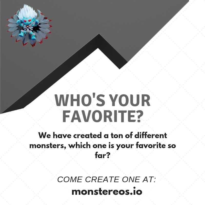 MonsterEos's tweet photo. Which is your favorite monster so far? We have so many to choose from, but everyone has a favorite. What's yours? Share your favorite with us. Come create more at https://t.co/Jb2h4Wv0FL #EOS #gaming #blockchain #crypto https://t.co/NuhI6tlBi4