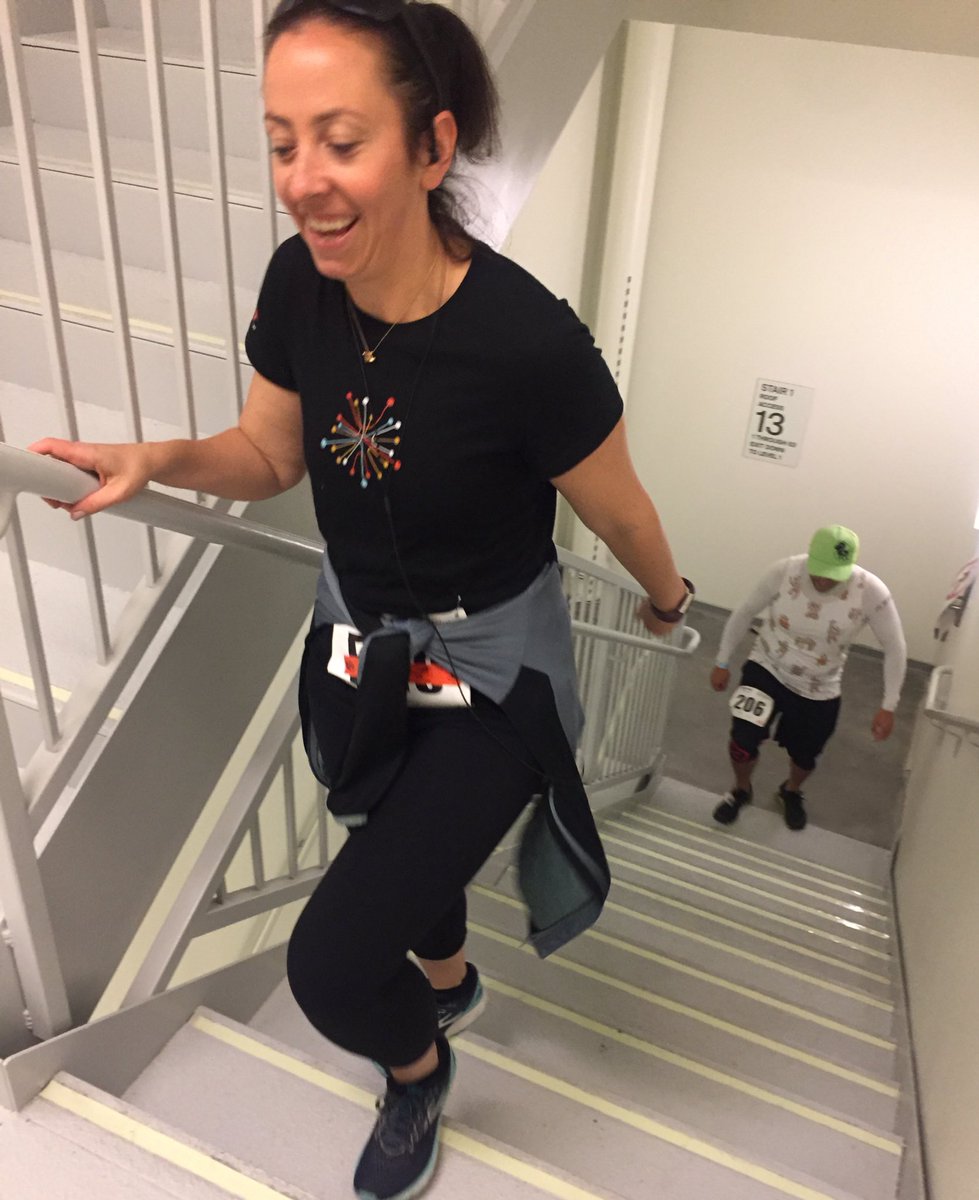 DamonRunyon's tweet photo. Way to go! Here are some of the faces of the climbers as they reach the top of @SalesforceTower. #cancerresearch #RunyonUp https://t.co/mRzA4rUptl