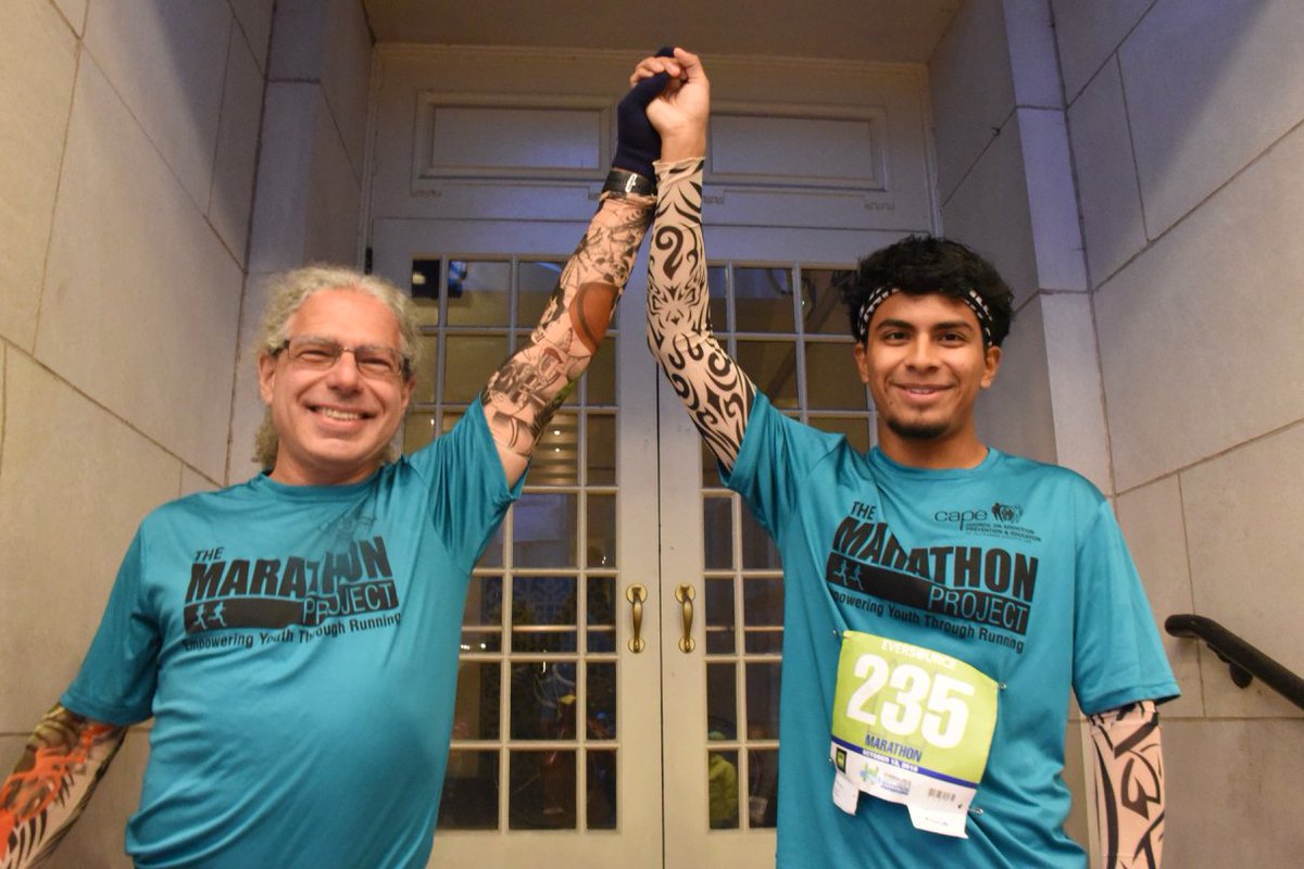 Congrats to Marathon Project student Alexis Ojeda (age 17) and MP mentor Doug Needham for running the full Hartford marathon this month. They crossed the finish line together with a time of 3:25:03. They placed 192nd of 1,609 overall!