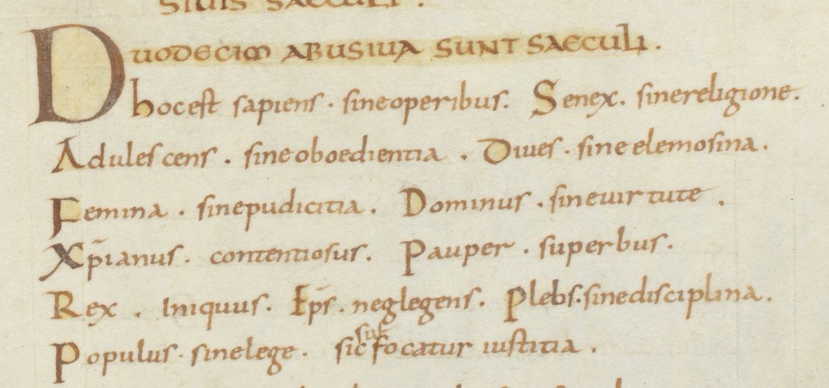 An anonymous 7thC #Irish monk once wrote about the 12 abuses (vices) that would lead a sinner's to eternal damnation. 
Widely copied in #Carolingian manuscripts (here pics from 3 Sankt Gallen codices), his treatise opens for us a window onto early #medieval moral thinking 
😇😈😉