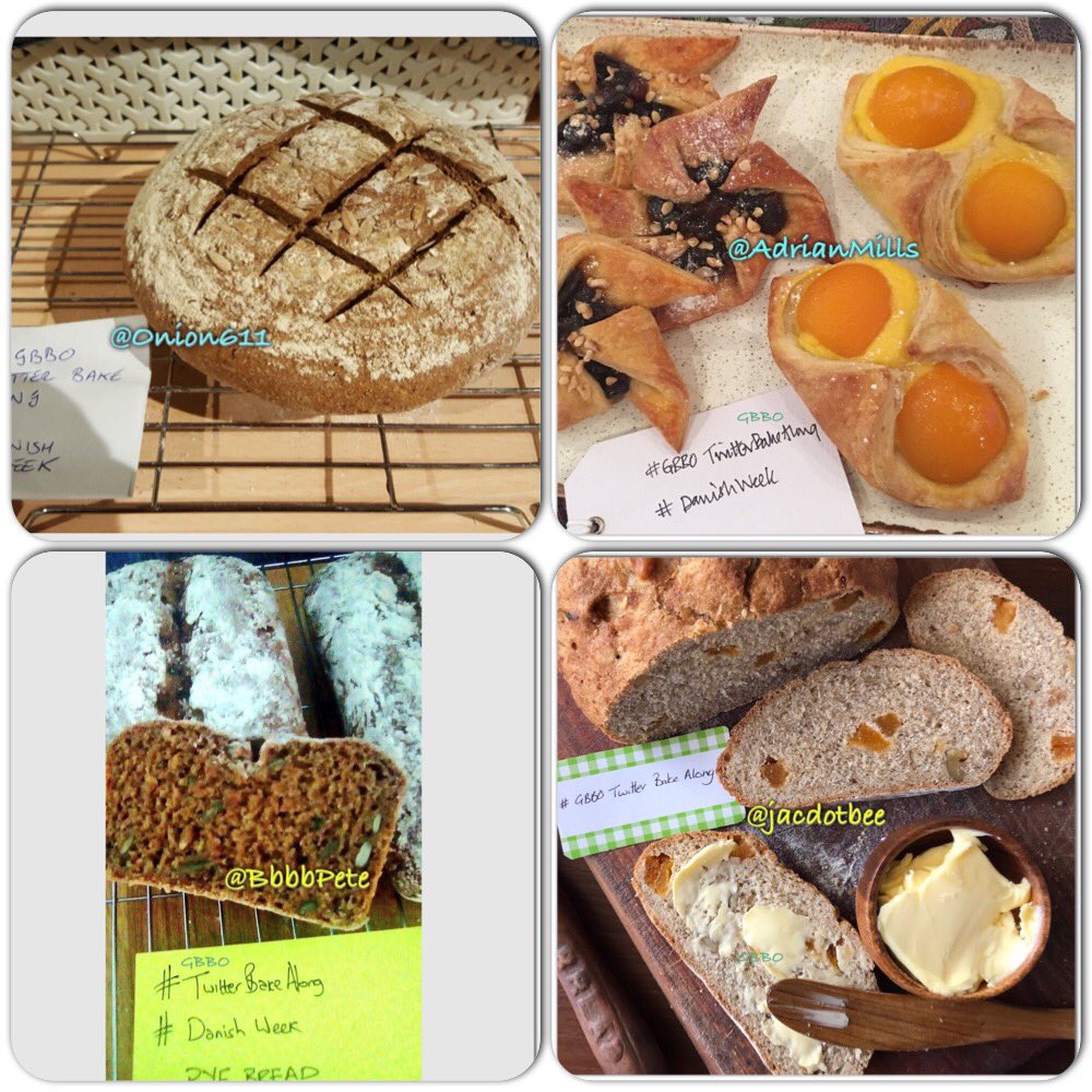 Rob_C_Allen's tweet photo. #DanishWeek We’ve had a lovely mix of bakes, so far this week. Our bakers haven’t been deterred by the tough challenge, set by #GBBO Well Done Everyone #GBBOTwitterBakeAlong https://t.co/XV6rm5jAIx