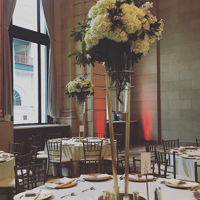 FloralArtBuff's tweet photo. Yesterday we used our custom built vase stands at the @the_admiral_room_  for the first time. We mixed high and low centerpieces. Can’t wait to use these again. #buffalo #weddingdecor #weddinginspiration #centerpieces #goldwedding #midcenturymodern https://t.co/vABwWCUigM https://t.co/kXhridSB7g