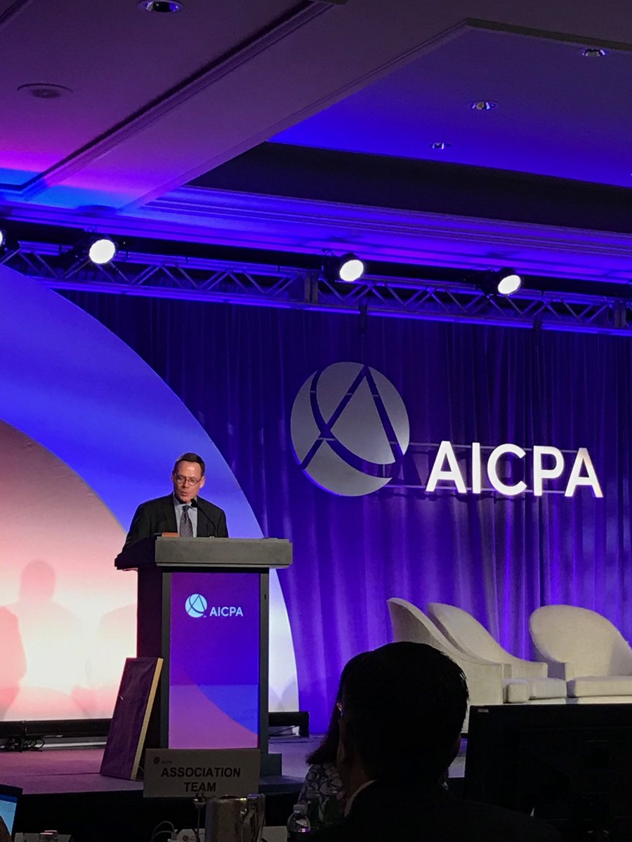 Listening to AICPA Chair Eric Hansen kickoff the AICPA Fall Council meeting!#AICPAGC18 #FICPA