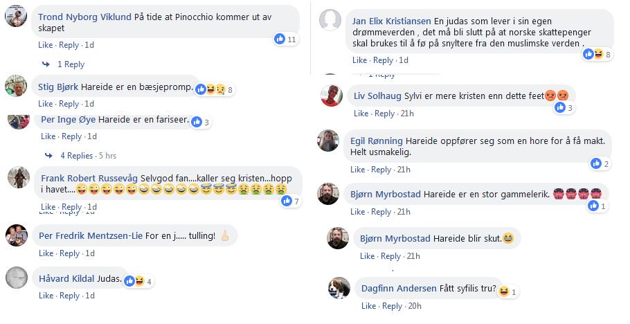 PiltPompel's tweet photo. Tybring-Gjedde sutrer på FB om Hareide og påstår Frp tillegges dårligere verdier enn Krf.
Kommentarfeltet uttrykker som vanlig Frp-eres gode, varme og inkluderende verdier. https://t.co/FV7PrLVnBy