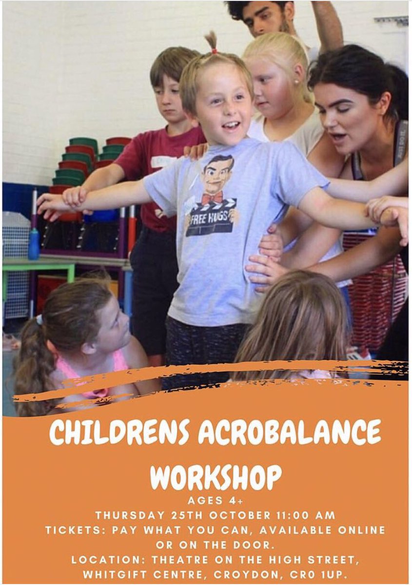 moththeatreco's tweet image. 😊CALLING ALL PARENTS/GUARDIANS/GRANDPARENTS/ARTISTS/FITNESS FIENDS/THEATRE MAKERS😊Next week we'll be visiting @wearezooco at 'THEATRE ON THE HIGH STREET' in @whitgiftcroydon to be facilitating several 'PAY WHAT YOU CAN' workshops. For details, see photos!🐻 #Croydon #Workshops