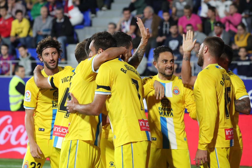 Celebración de un gol del Espanyol (@RCDEspanyol).