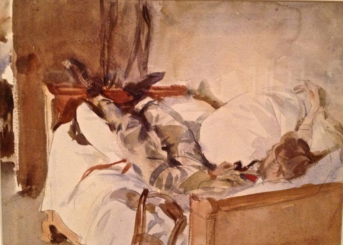 Another feature of Sargent’s work was to paint his private life both in the studio & his bedroom. He loved painting reclining figures & here we have fellow artists exhausted after work, a relaxed model & a lover. The latter is an unprecedented image for the time.