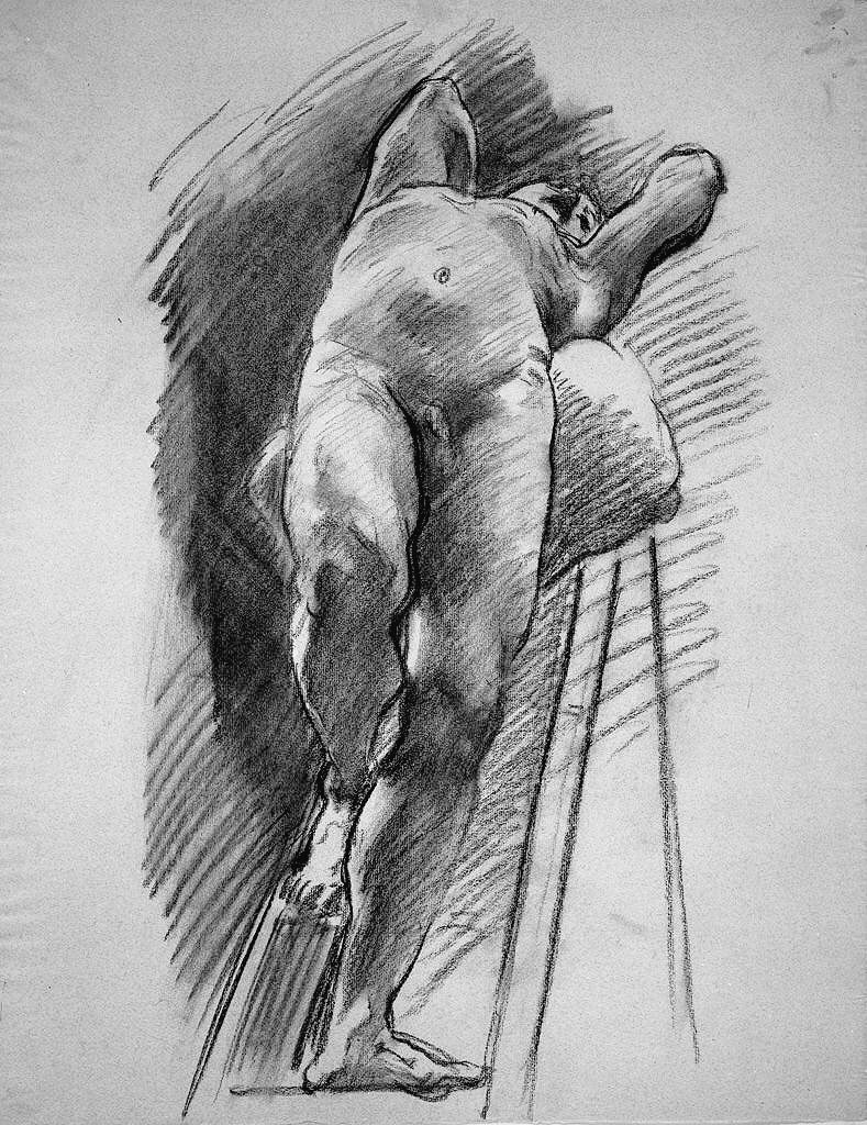 He was a superb draughtsman in depicting ‘Academies’ - traditional studies of the nude in the studio in pencil & charcoal. Here are some of his works in this area from throughout his career. In recent years such studies have enhanced his reputation in their vivacity