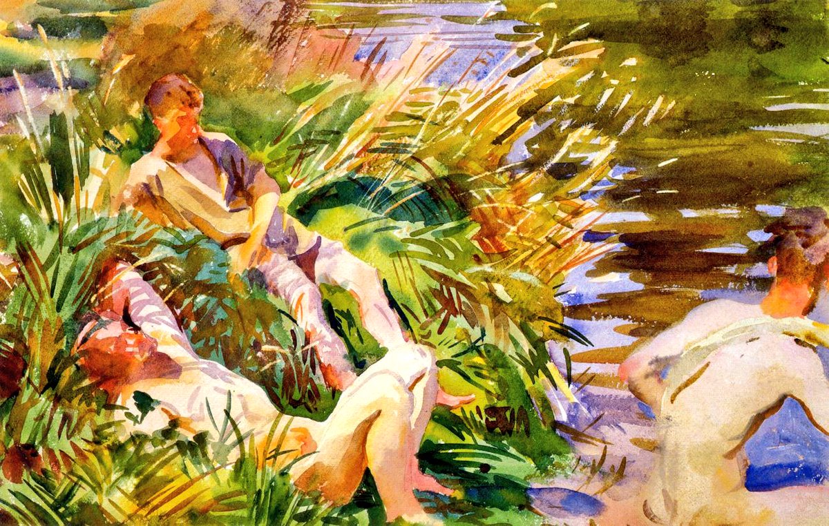 Thread (Cont’d) John Singer Sargent (1856-1925) was not only the greatest society portraitist of his time but also one of the finest watercolour painters. Roses (c1901), Tommies (1918) & Self-portrait (1886) {nudity}