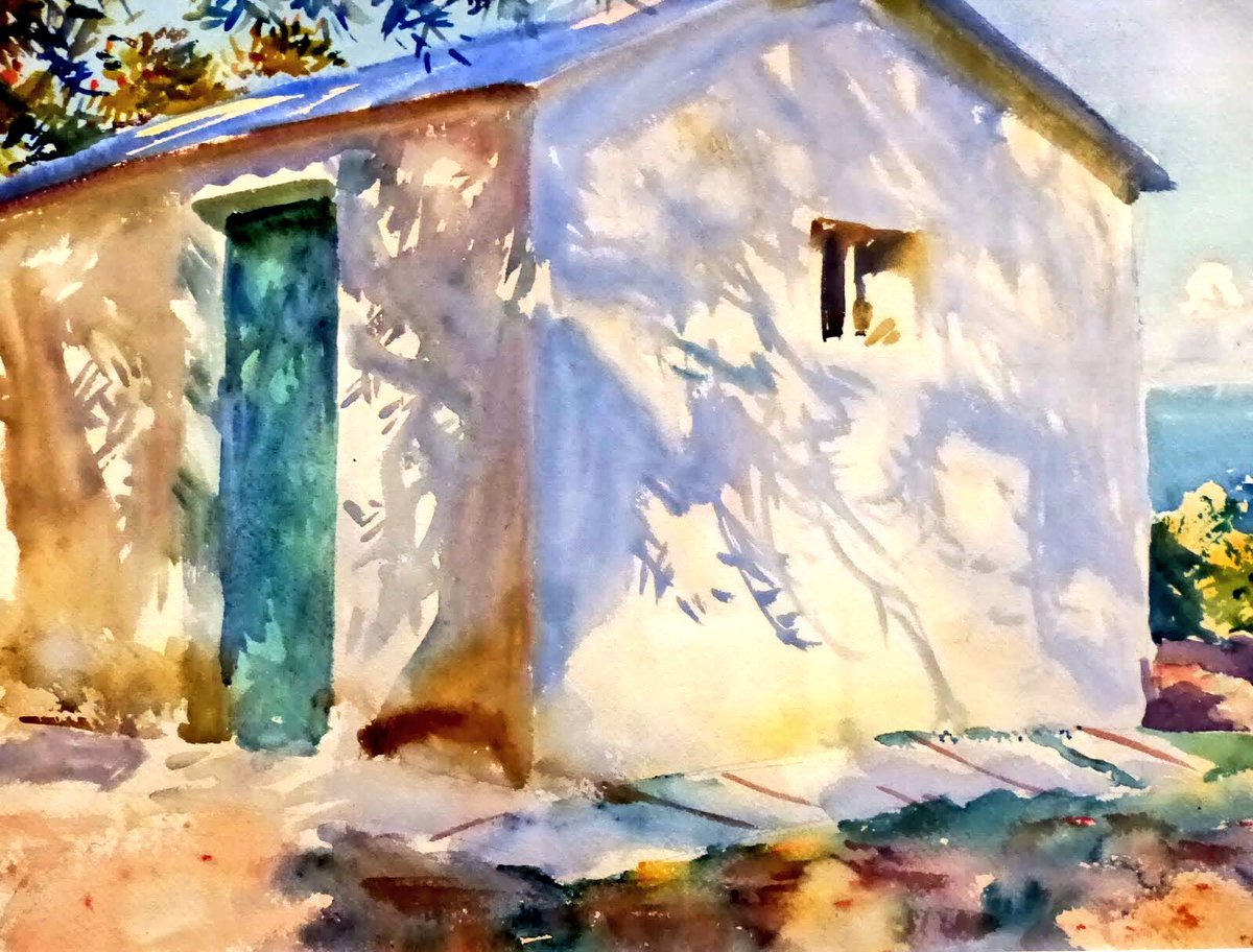 Sargent painted atmospheric landscapes for his own pleasure. He created for the sheer joy of doing so. Karer See (v), Mountain Fire (c1905), La Biancheria (1910) & Corfu (c1909)