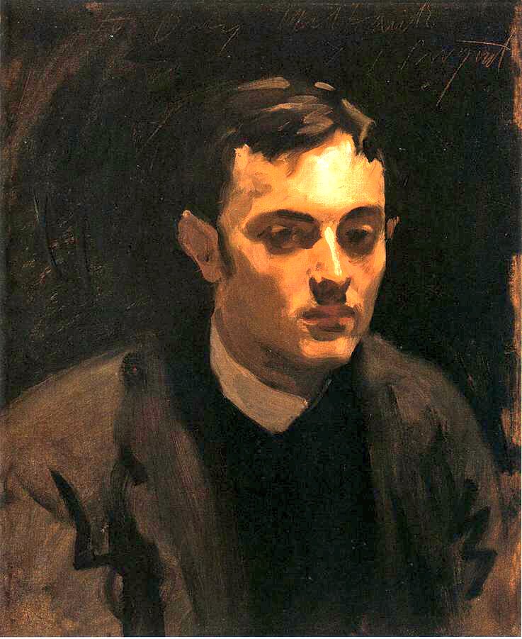 He also painted his private life. Albert de Belleroche was an artist who appears to have been Sargent’s great love. They met in 1882/3. There are a number of portraits of Albert by Sargent, one of which hung in pride of place in his Chelsea home. These date from 1882/3