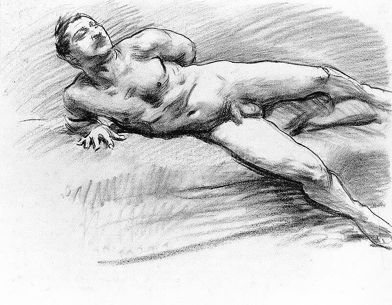 Bartholomy Maganosco was also romantically linked with Sargent & appears in a number of his drawings. Drawing of Maganosco (c1875) & nude studies of Nicola d’Inverno 1890-1915 by the artist. His pencil portrait is a work of great tenderness