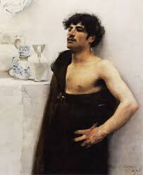 His studies of male figures are a tour-de-force in painterly skill as well as powerfully sensual (& due to having had to be hidden, have kept from fading). Young Man in Reverie (1878) & Male Model Reclining (c1900) & Model Studies (1904)