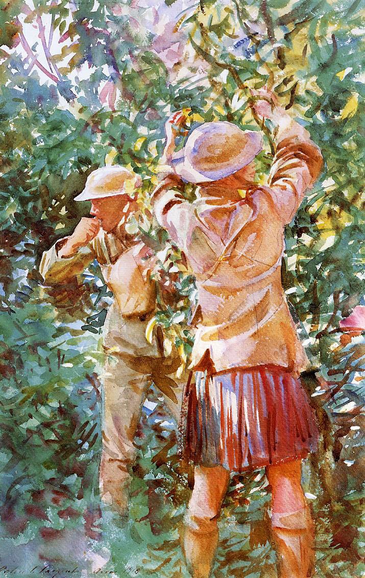 Whilst documenting the Great War, Sargent took time to paint the soldiers from an intimate & sensual perspective - which was unique for the period (1918). These works, harking back to an Arcadia, are bittersweet in that the men were to become mere cannon fodder.