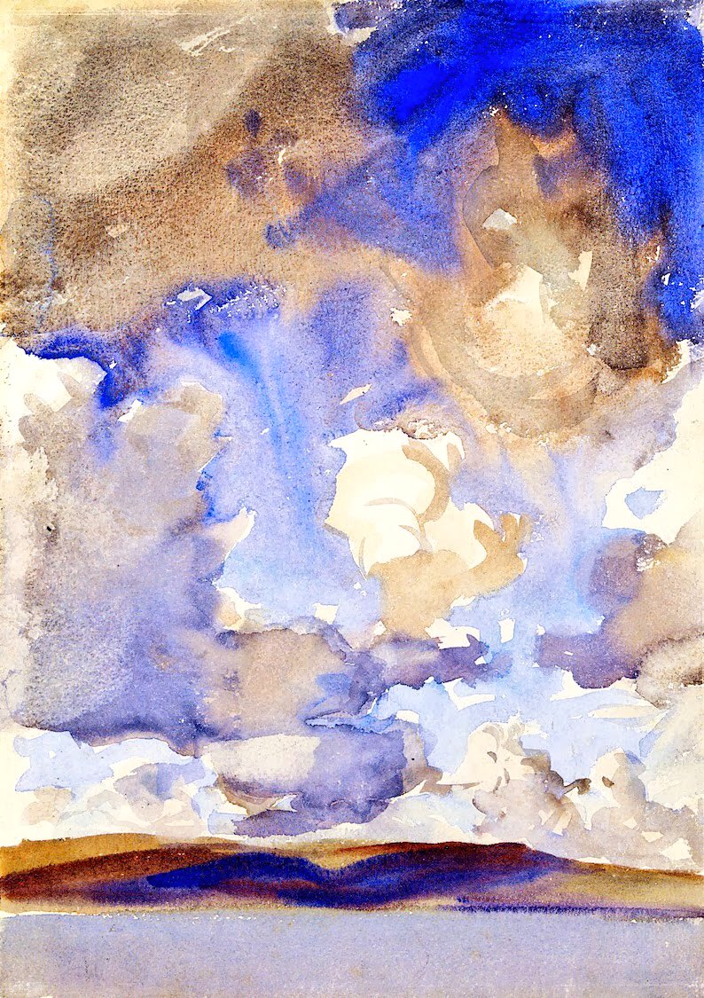 He combined a visual curiosity with a fascination with colour & light. Graveyard at Constantinople (1891), Clouds (1895), Head of A Young Man (1900) & Man Reading (c1901-7)