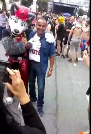 TruthPatch's tweet image. Patrick apparently loves to put himself on display and be handled by others in public at pride events where people of all ages pass by him. Here are some of the examples from a video. Request video location in DM if you want it for validation. Not so stellar is he...