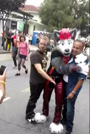 TruthPatch's tweet image. Patrick apparently loves to put himself on display and be handled by others in public at pride events where people of all ages pass by him. Here are some of the examples from a video. Request video location in DM if you want it for validation. Not so stellar is he...