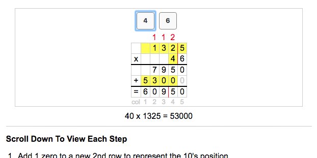 FreeWebCalcUse's tweet image. New Long Multiplication Calculator for multiplying decimals, integers, and whole numbers. Results double as interactive tutorial for learning how to multiply numbers without a calculator. free-online-calculator-use.com/long-multiplic… #mathcalculator #multiplication
